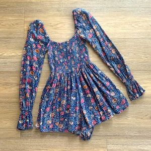 Urban Outfitters Floral Romper Shorts Jumpsuit Sz S